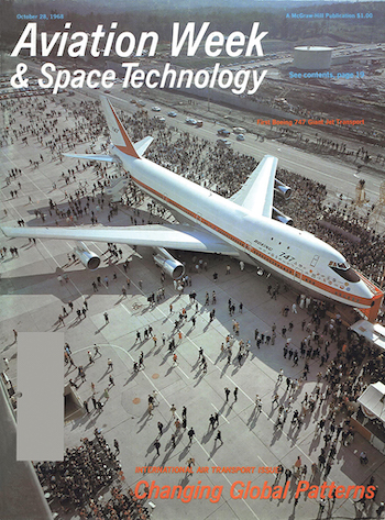 Aviation Week cover October 28 1968 of boeing 747 rollout