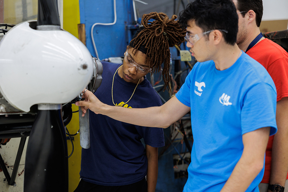 Aviation maintenance students