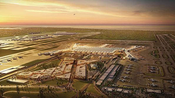 aerial view of airport