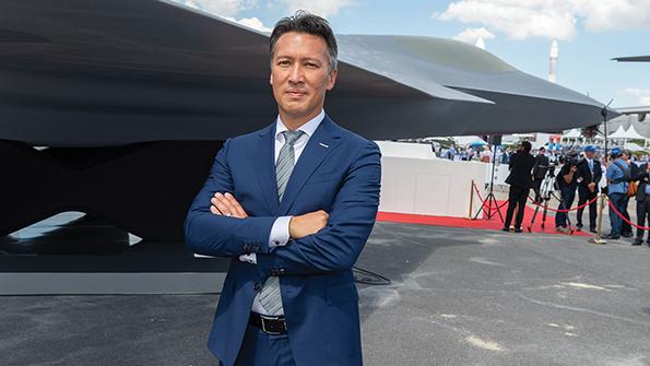 CEO near aircraft