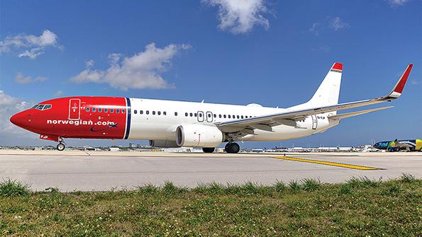 Norwegian Air aircraft on runway