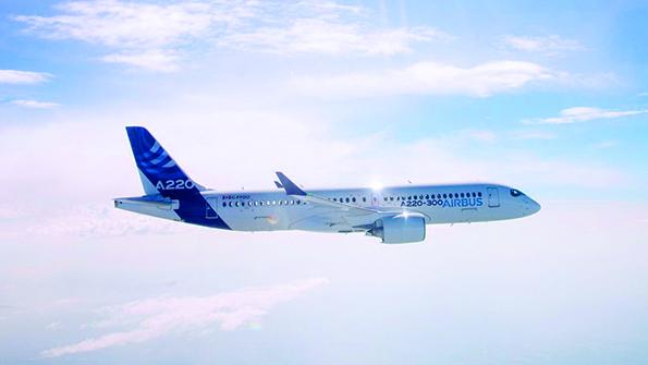 Airbus A220-300 in flight