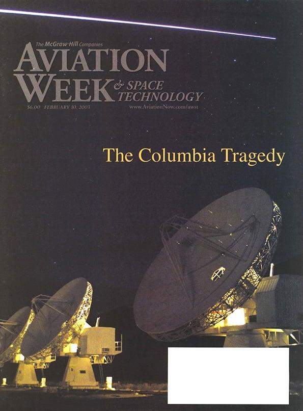 2003 Aviation Week cover of shuttle Columbia