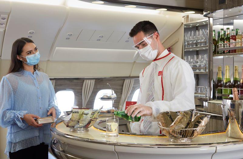 Emirates A380 onboard lounge