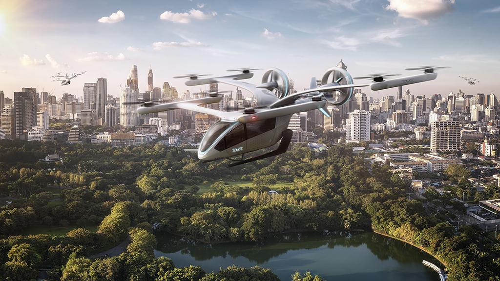 EmbraerX’s all-electric vertical-takeoff-and-landing (eVTOL) air taxi