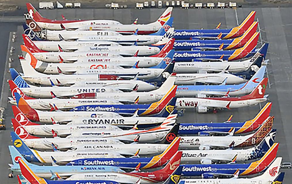 MAX planes parked
