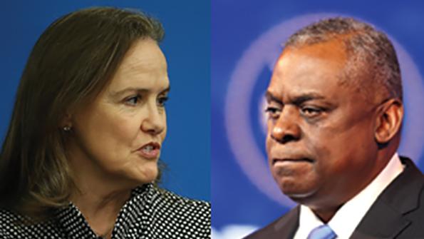Michele Flournoy (left) and Lloyd Austin (right)