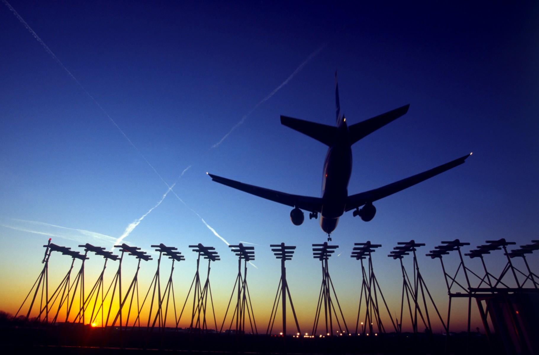 Heathrow Airport generic plane flying
