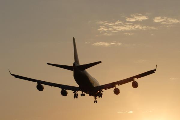 generic aircraft sunset