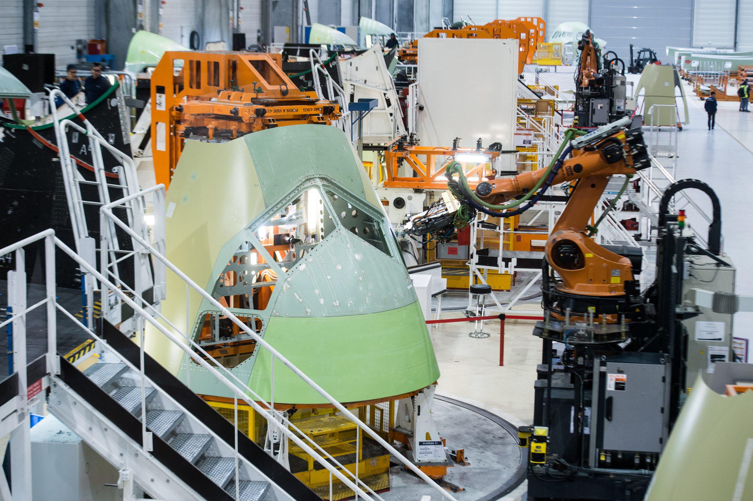 Meaulte robotized assembly of an A320 front fuselage section