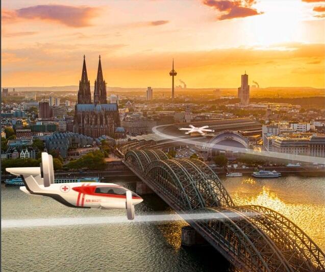 UAM over a European city