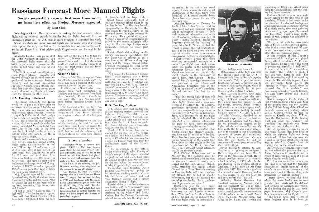 Russian cosmonaut Yuri Gagarin article