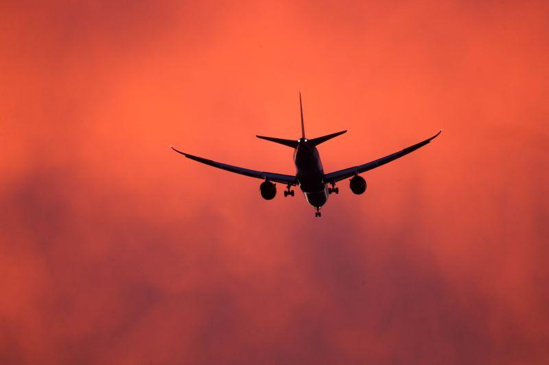 generic aircraft sunset