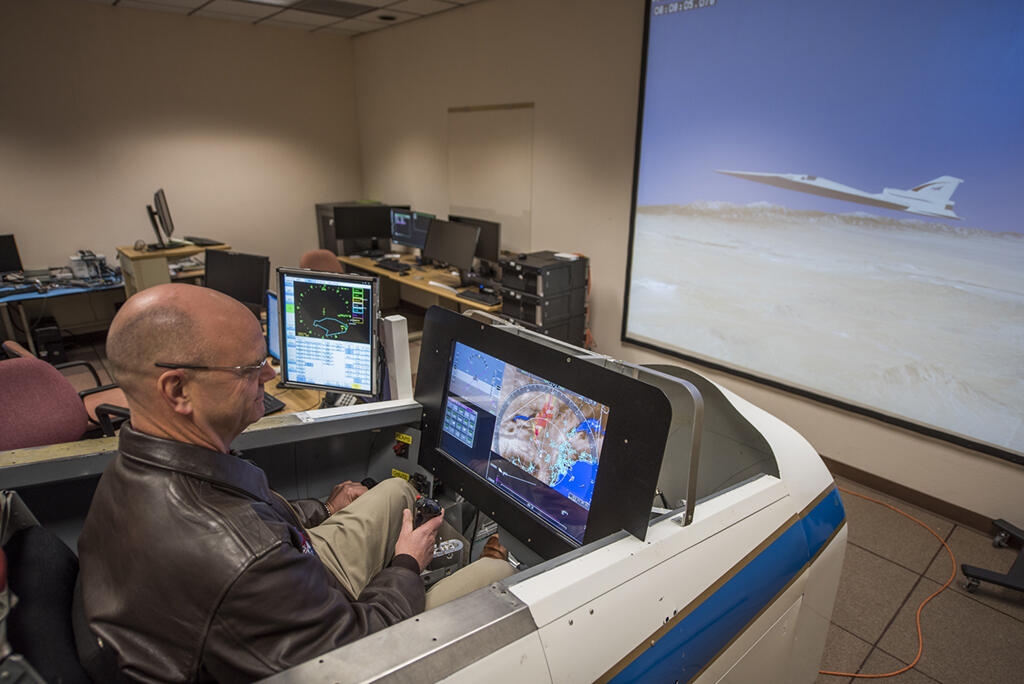 Nils Larsen using X-59 simulator