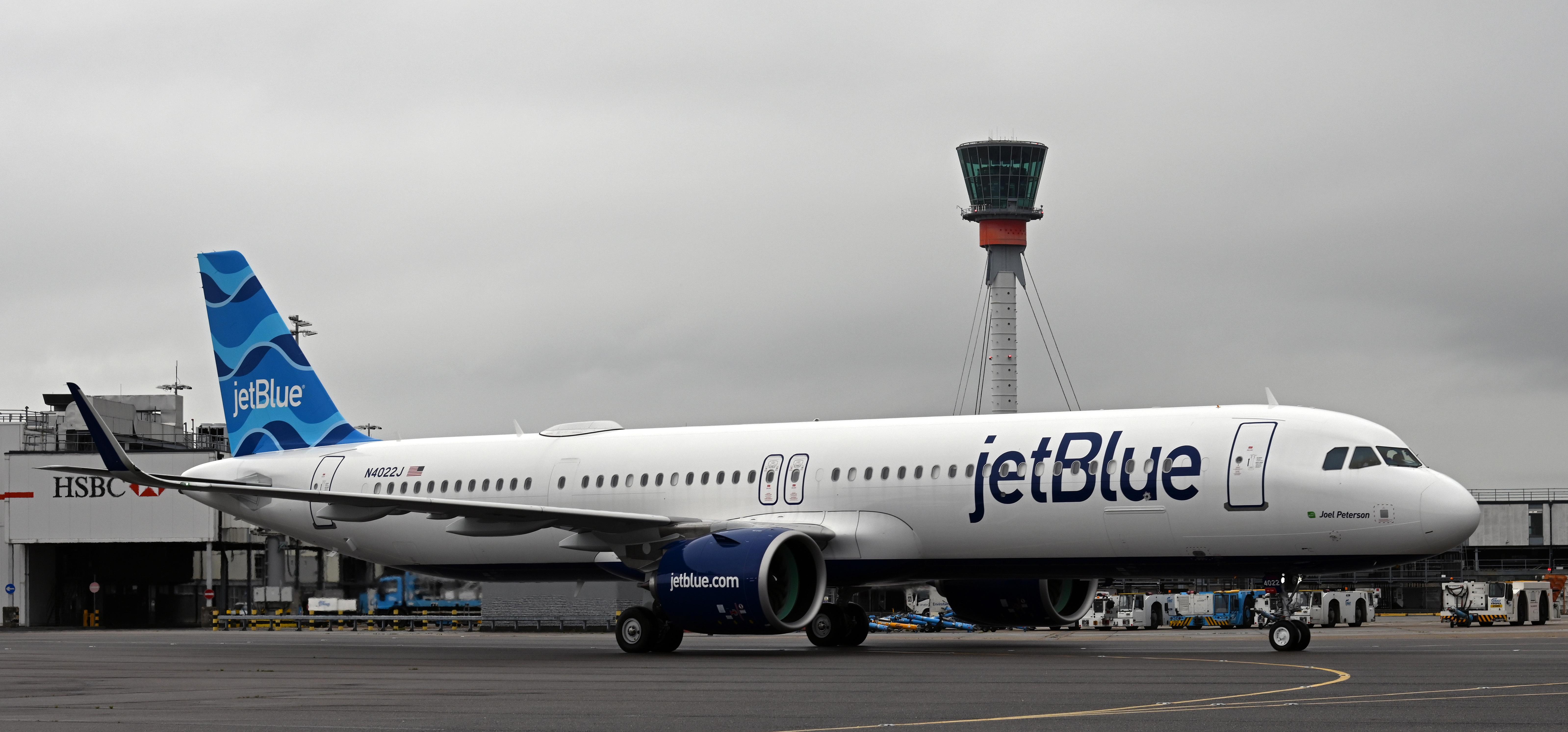 JetBlue LHR arrival tower