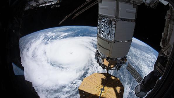 Northrop Grumman Cygnus space freighter attached to the ISS Unite module 