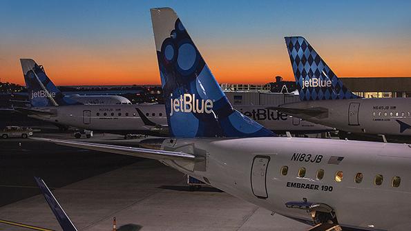 JetBlue aircraft on tarmac