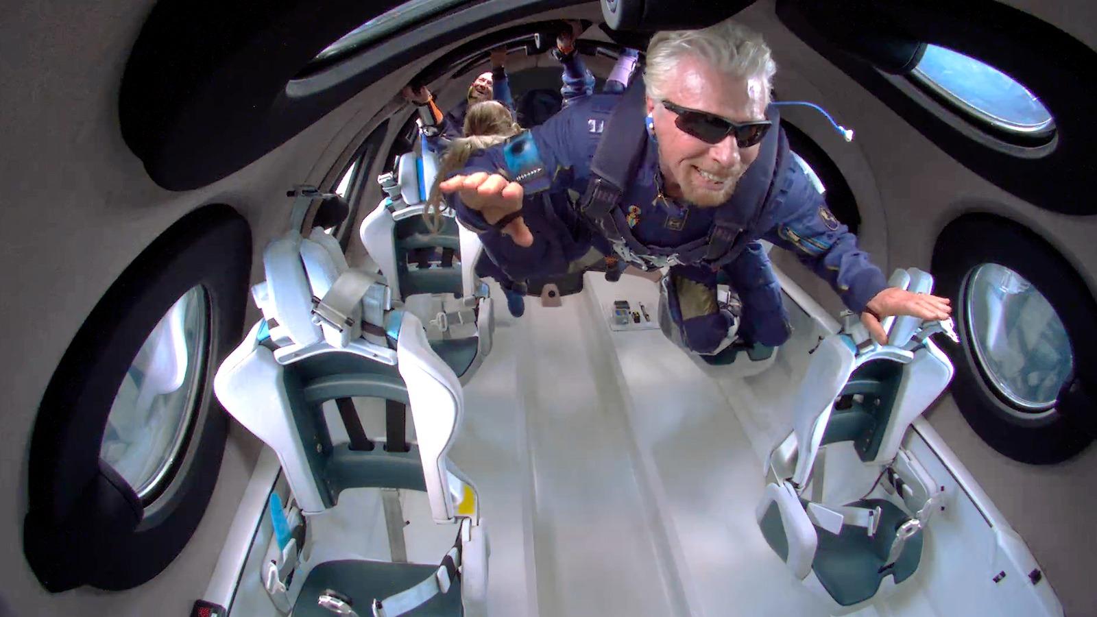 Virgin Group founder Richard Branson on SpaceShipTwo Unity suborbital spaceflight