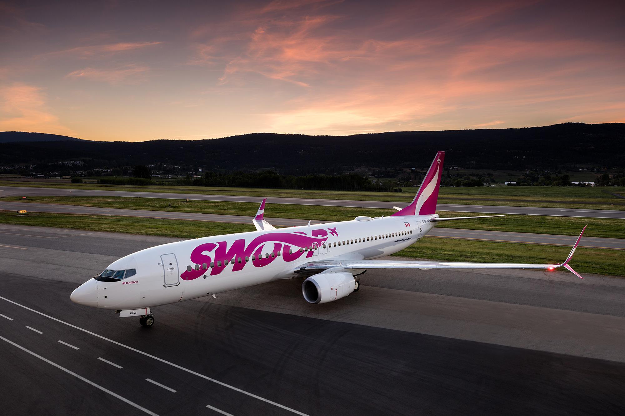 Swoop 737 on runway