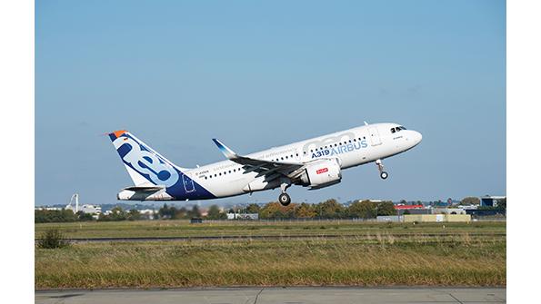 ultraefficient Airbus aircraft at takeoff