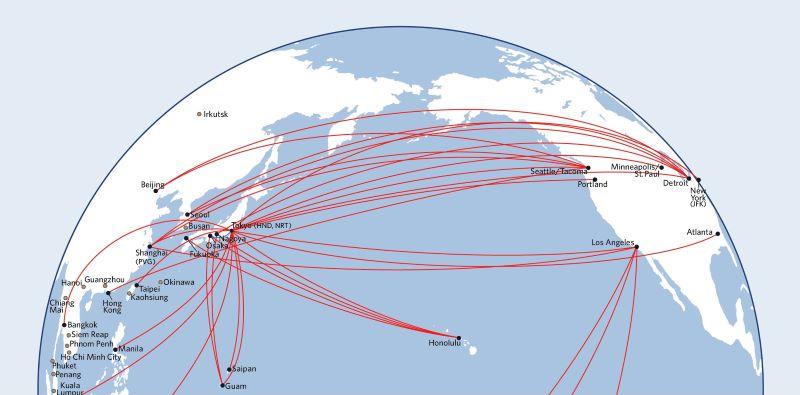 Delta Air Lines route map
