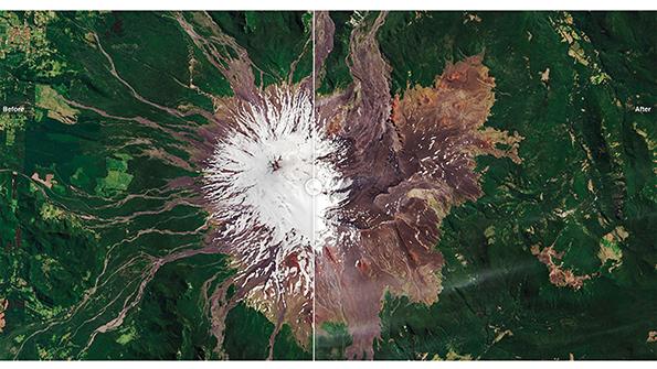 receding ice cap on a Chilean volcano