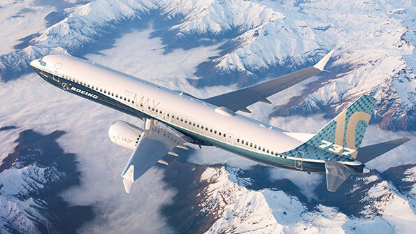 Boeing 737-10 in flight