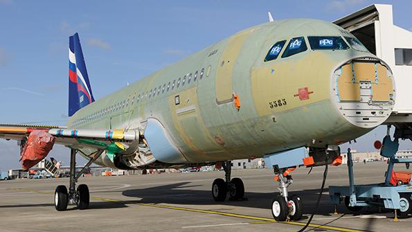 Aeroflot Airbus A320 awaiting completion in Toulouse 2013