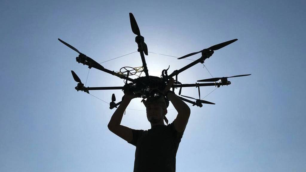 Tactial drone team using R18 octocopter drone