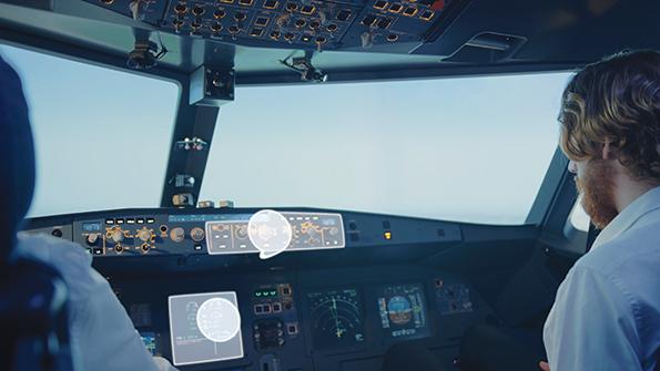 pilots in cockpit