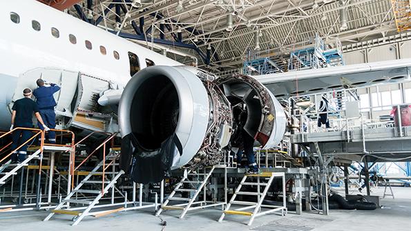 technicians working on aircraft