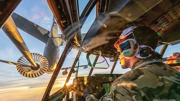 air-to-air refueling from a hose-and-drogue system