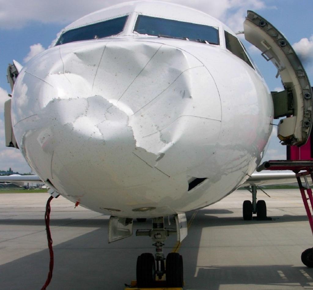 Damaged F100 radome