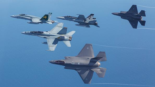 Australian fighter aircraft in formation