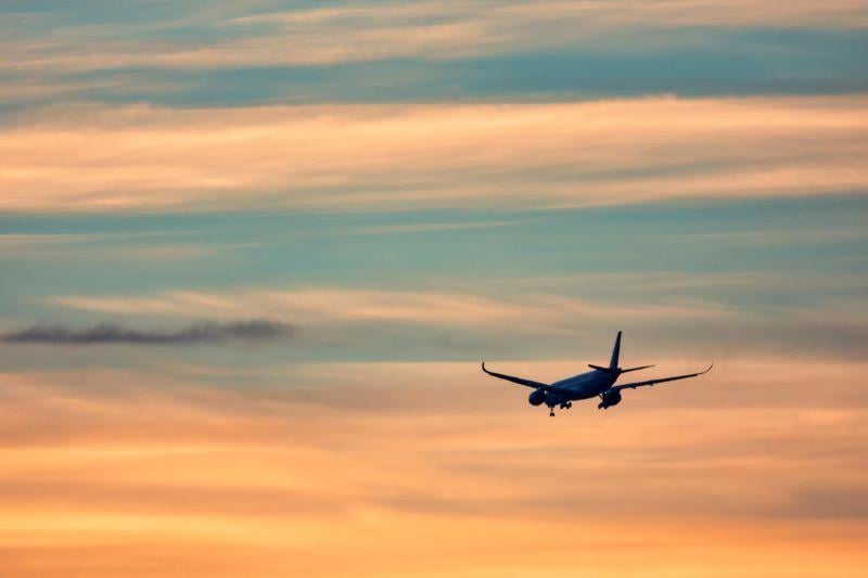 generic aircraft sunset