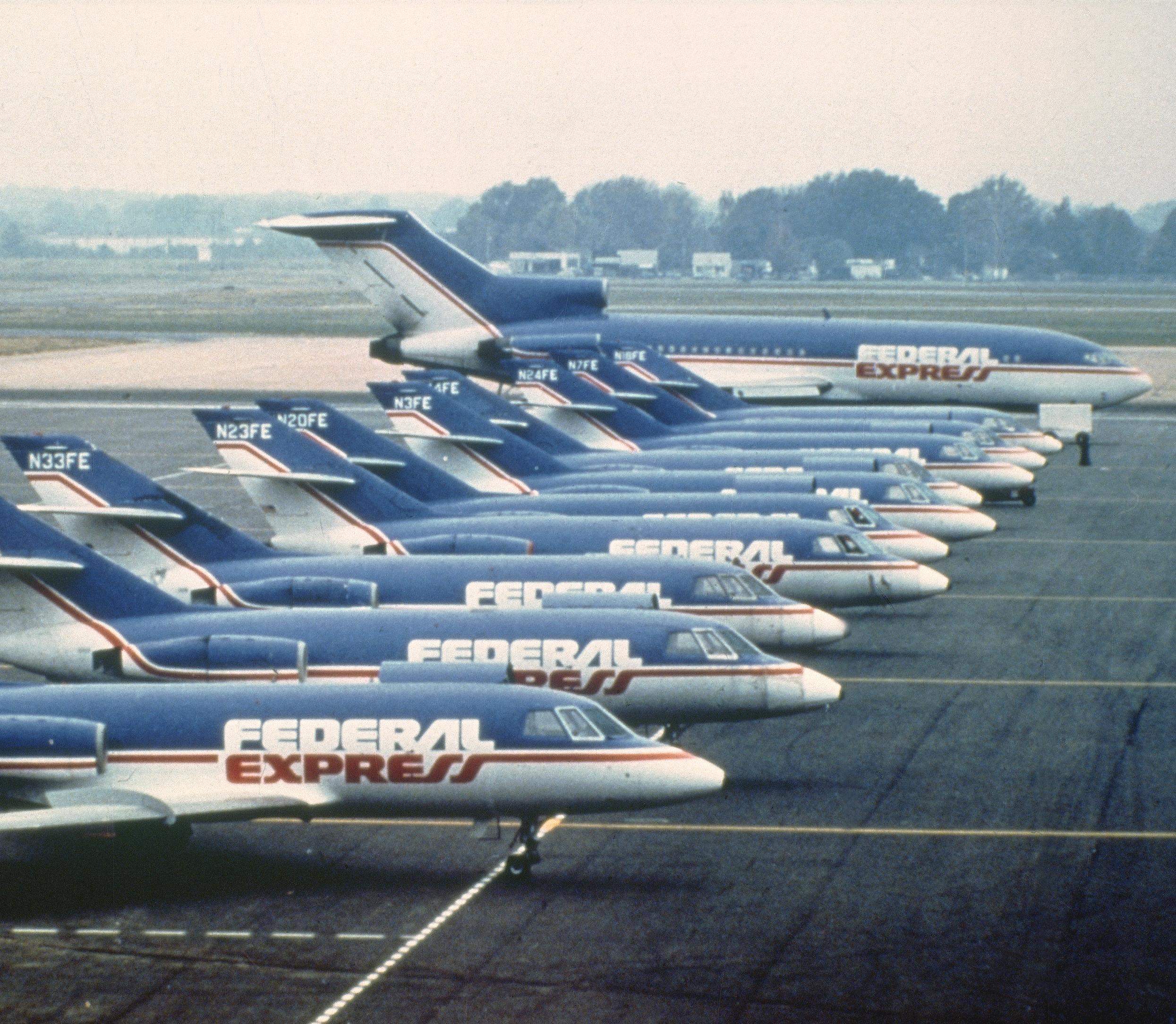 FedEx Falcon 20s and a FedEx Boeing 727