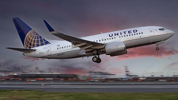 United Airlines aircraft taking off