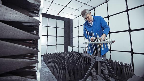 equipment in an anechoic chamber 