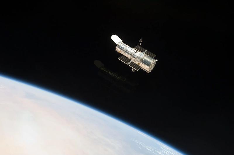 Hubble space telescope in orbit