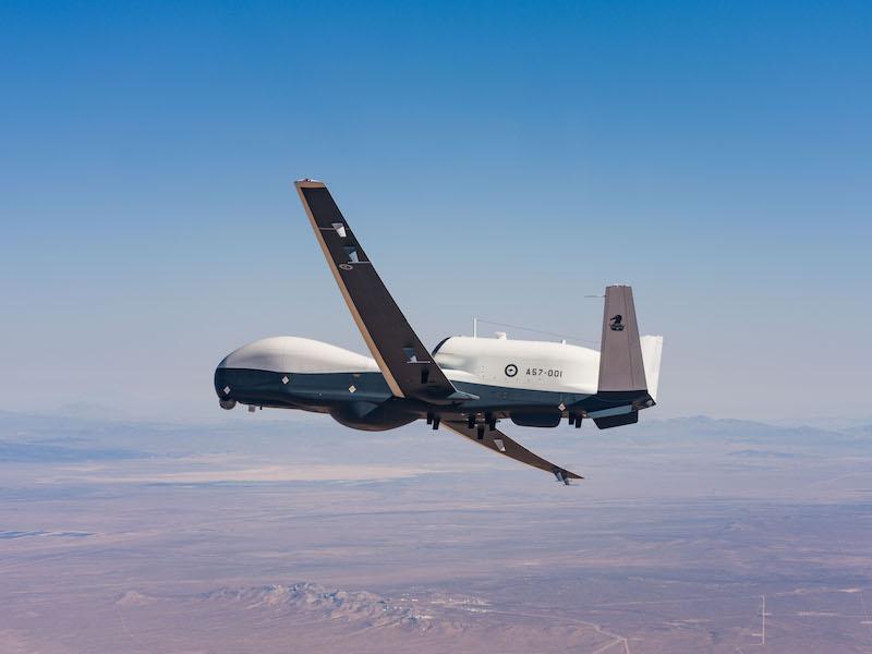 RAAF Triton with No. 9 Sqdn. markings in flight