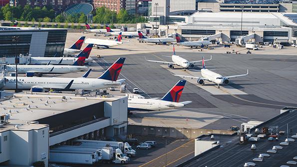 Delta aircraft on tarmac