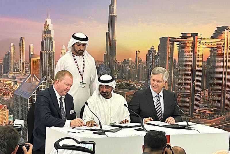 Emirates signing at Dubai Airshow