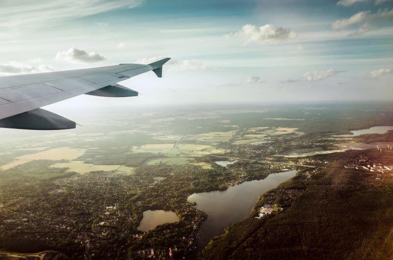commercial jet over Europe