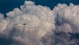 generic plane in clouds