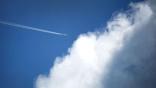 airplane in clouds