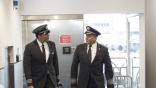 pilots exiting aircraft