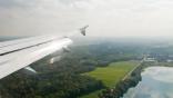 wing over Frankfurt, Germany