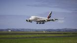 Emirates Airbus A380 landing