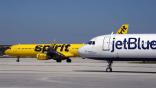 Spirit and JetBlue on tarmac