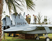F15s damaged by Hurricane Michael 